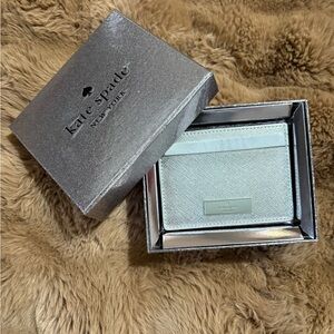 kate spade Silver Textured Leather Card Holder